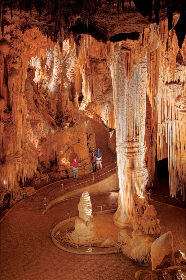 Luray Caverns double column with people