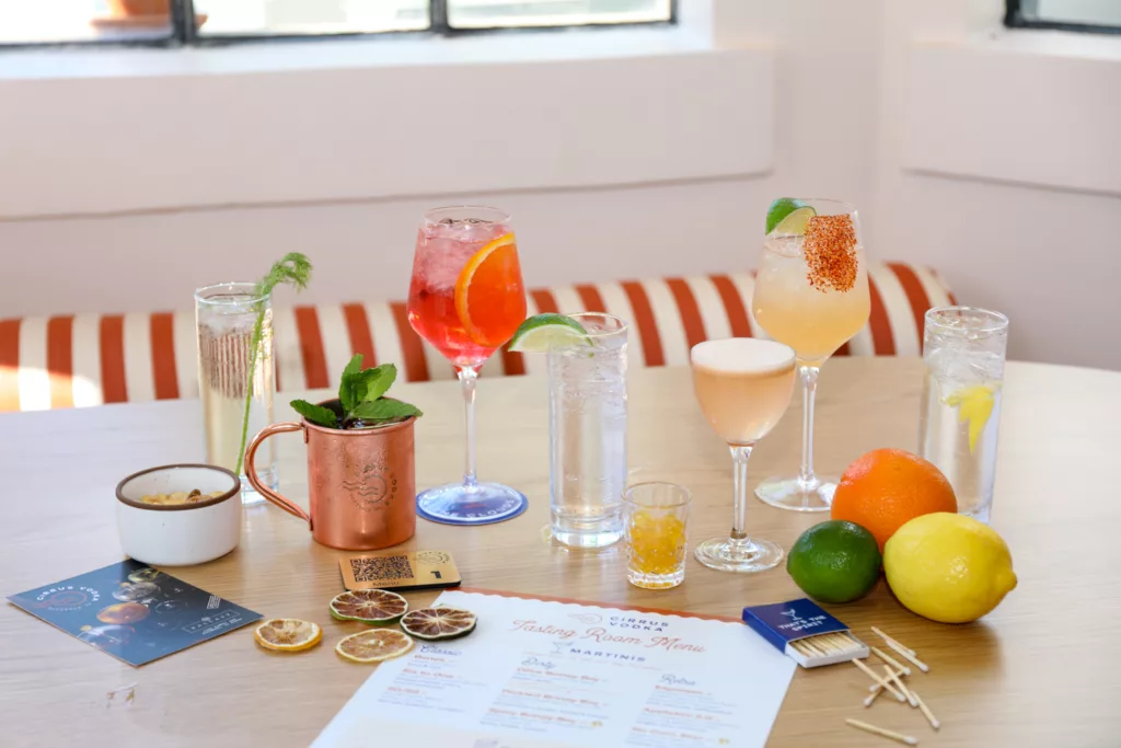 Drinks served at the Richmond tasting room