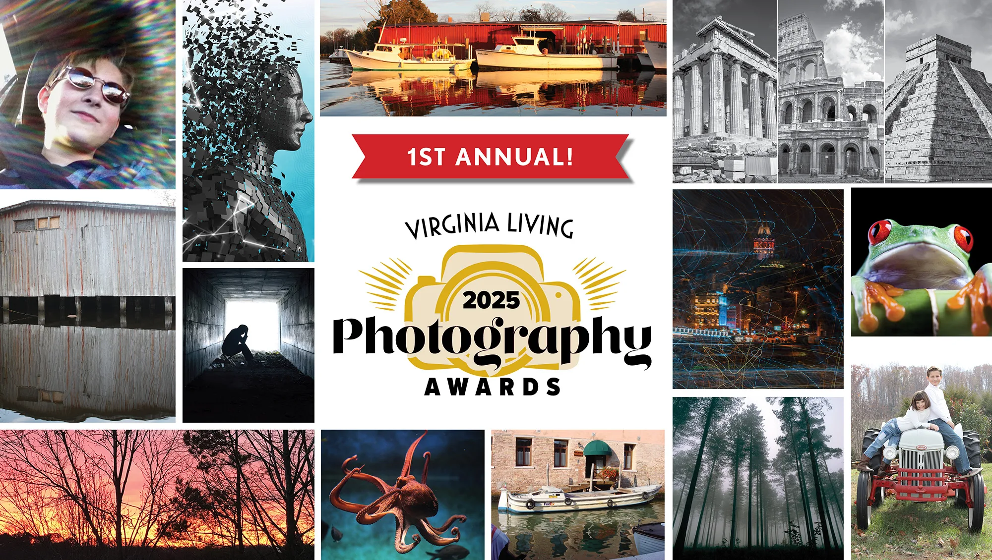 The Virginia Living Photography Awards is represented by a collage of beautiful images.